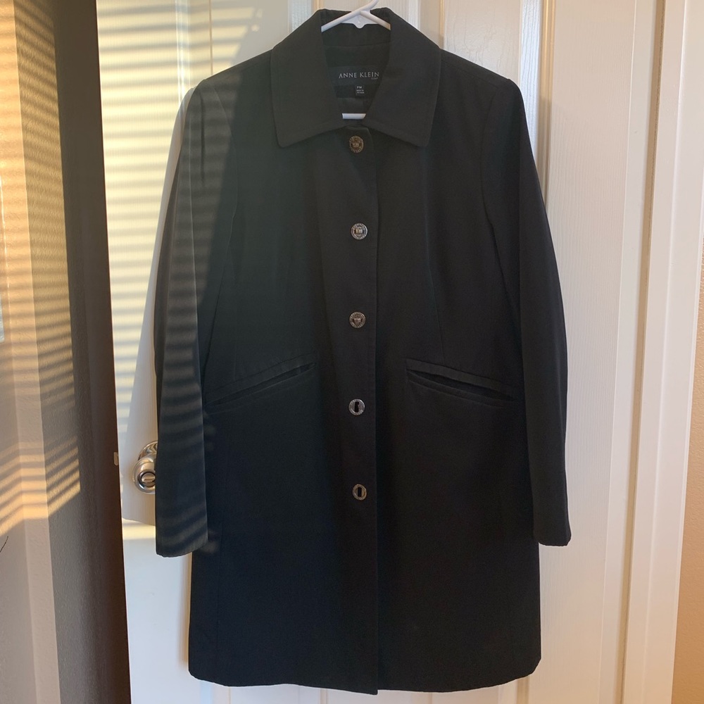 Anne Klein Coat black water resistant size PM - Picture 3 of 8